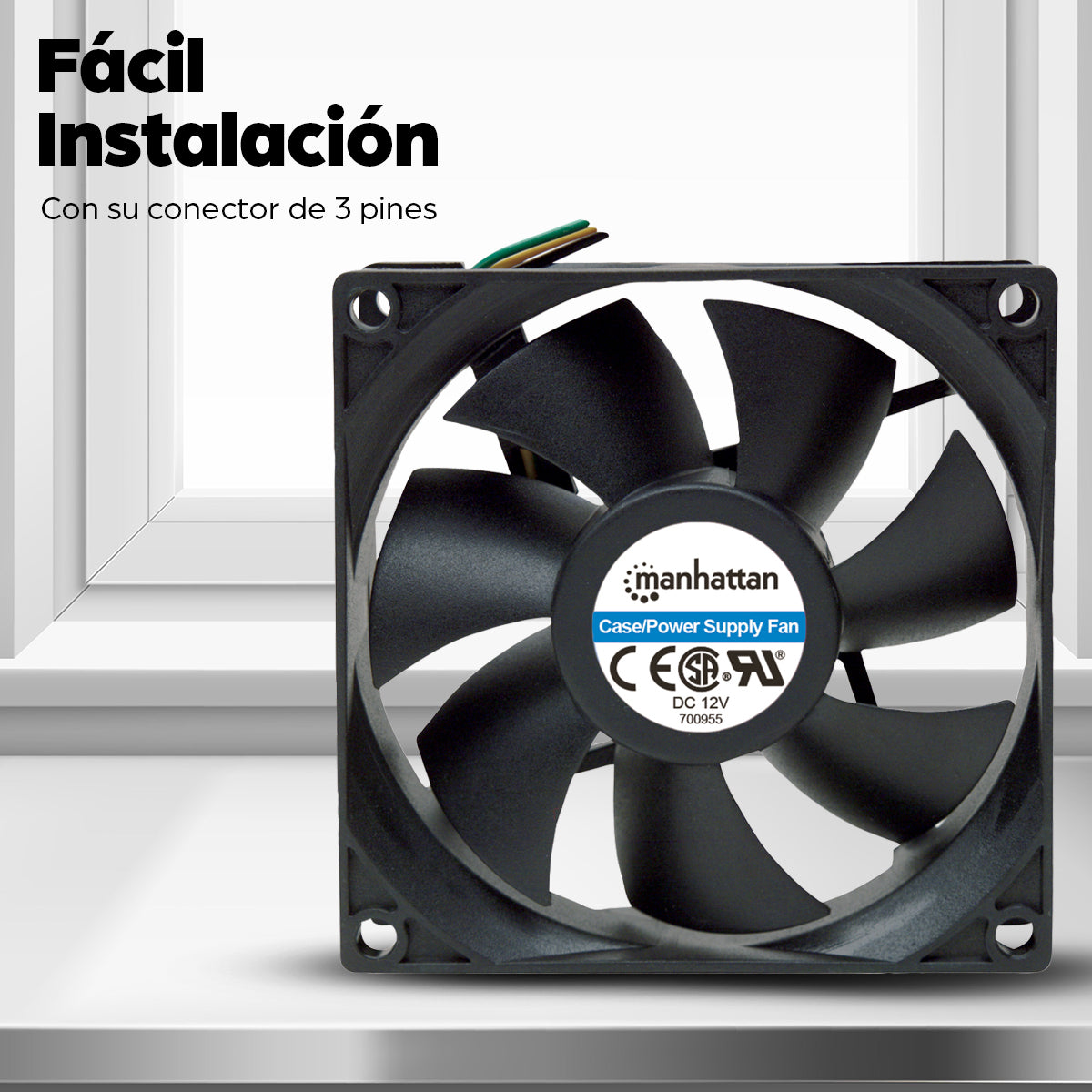 Manhattan 700955 sistemas de refrigeración para ordenadores Carcasa del ordenador Ventilador 8 mm 29 dB