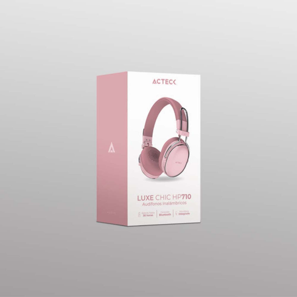 Acteck AC-940900 audífono y auriculare Auriculares Inalámbrico Diadema Llamadas/Música USB Tipo C Bluetooth Rosa