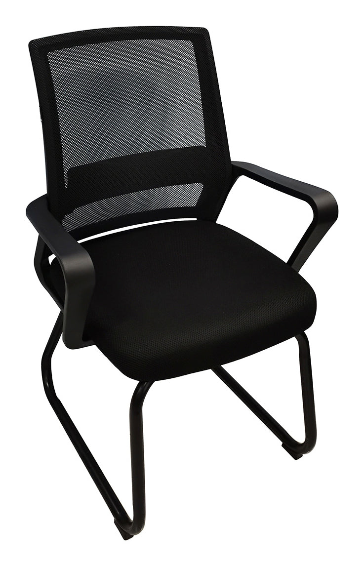 Nextep NE-652N silla para oficina o computadora asiento acolchado respaldo de malla, Negro, Negro, Tela