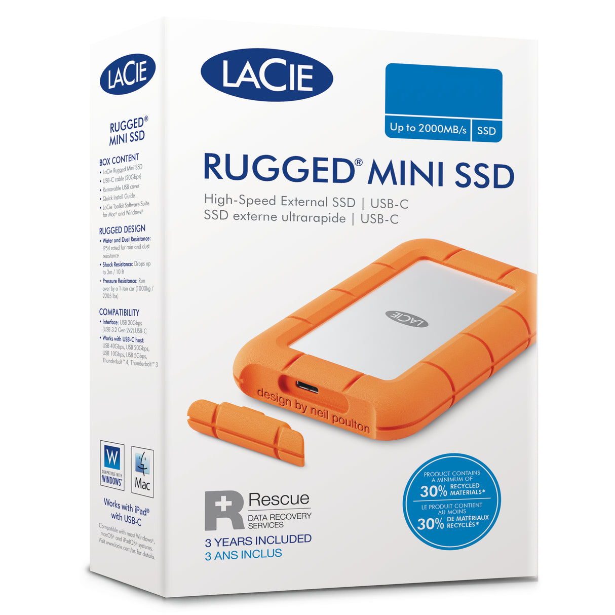 LaCie Rugged Mini Discos duros externos 5 TB 130 MB/s 3.2 Gen 1 (3.1 Gen 1)