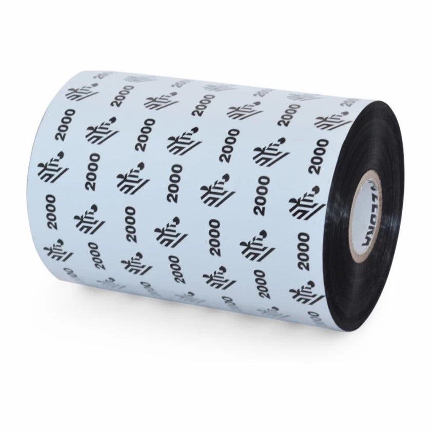 Zebra, Consumables, 2000 Wax Ribbon, 4.33" X 1476, 1" Core, 24