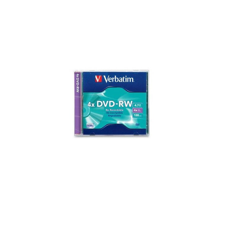 Grabadora DVD-RW VERBATIM 4X 4.7GB en Estuche Individual, VB94836