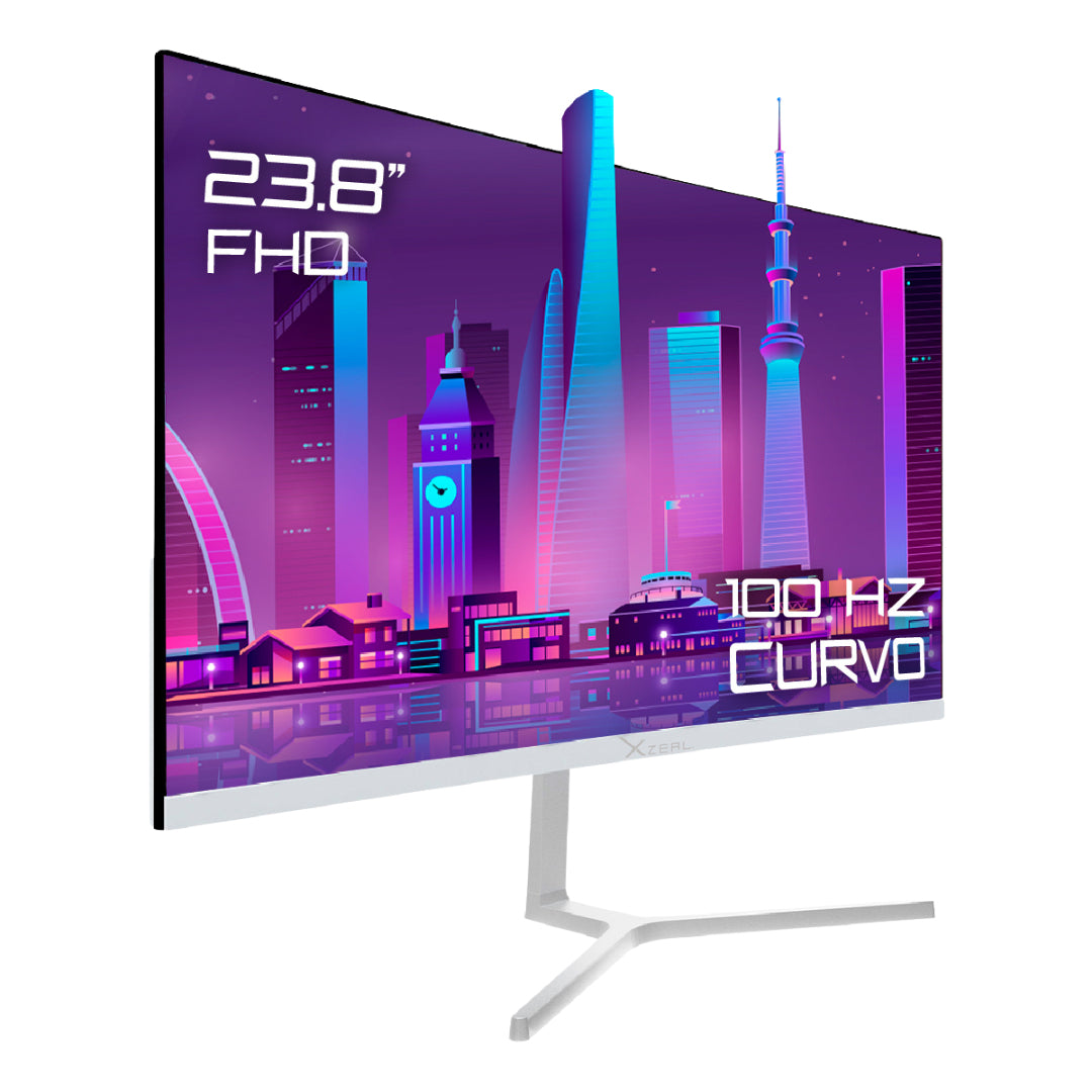 R-Go Tools XST 570-1 Pantallas para PC 60,5 cm (23.8") Blanco HDMI Forma de la pantalla: Curva