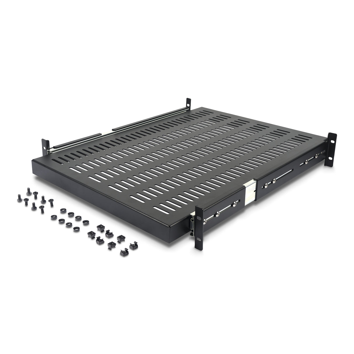 StarTech.com Estante Bandeja Deslizante Perforada Telescópica para Armario Rack de Profundidad Ajustable - 2U 22.7kg Acc