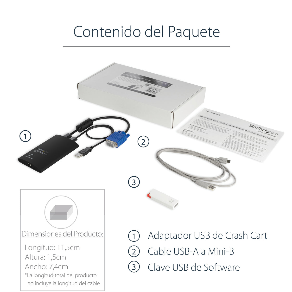 StarTech.com Adaptador Crash Cart USB con Transferencia de Ficheros y Captura de Vídeo Interruptores KVM 1 USB Full HD