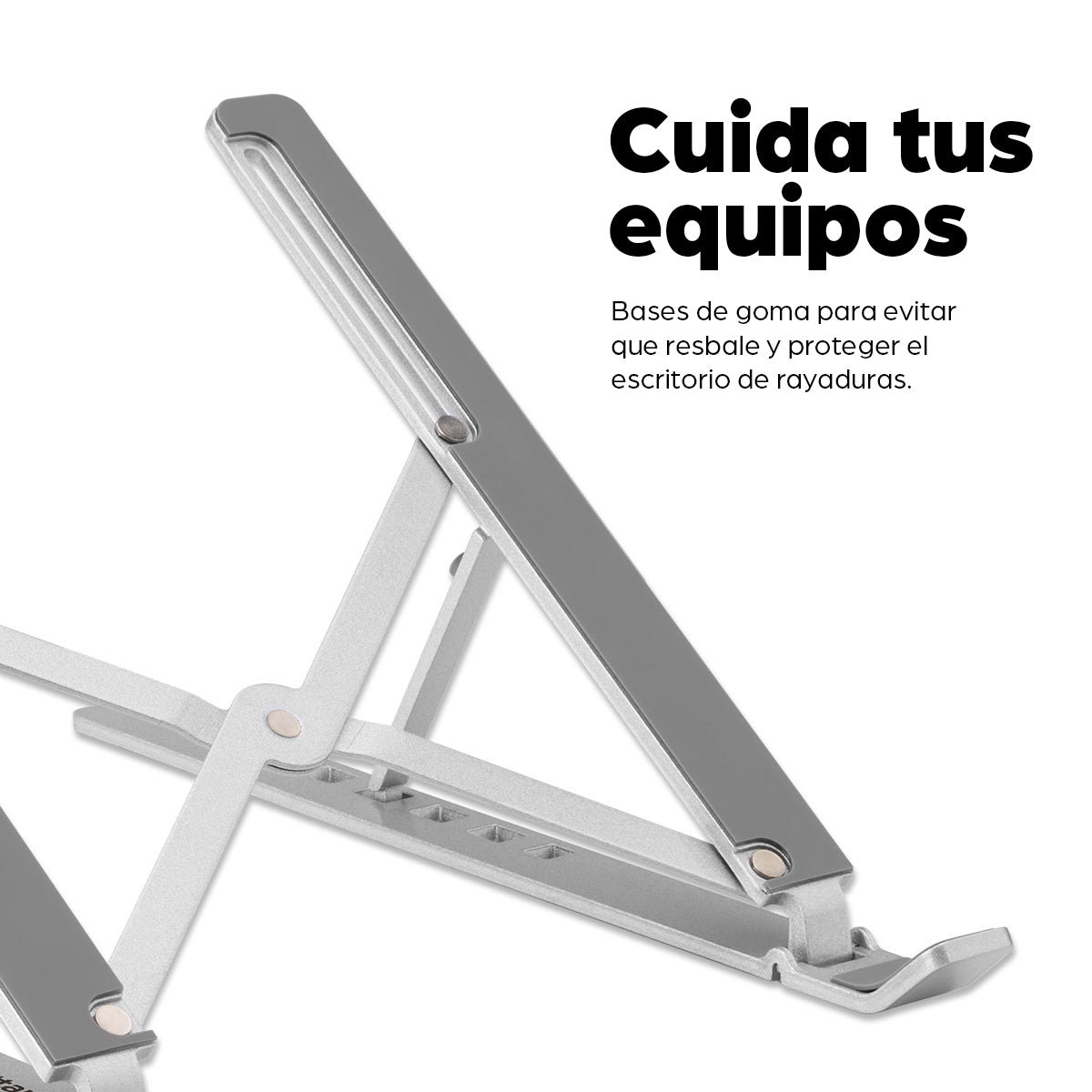 Manhattan 462617 Laptop Soporte para ordenador portátil Aluminio Aluminio, Silicona, Acero 39,6 cm (15.6")