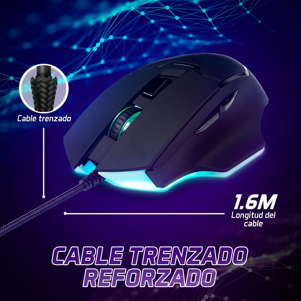 Vorago MO-504 ratón Juego mano derecha USB tipo A Óptico 6400 DPI