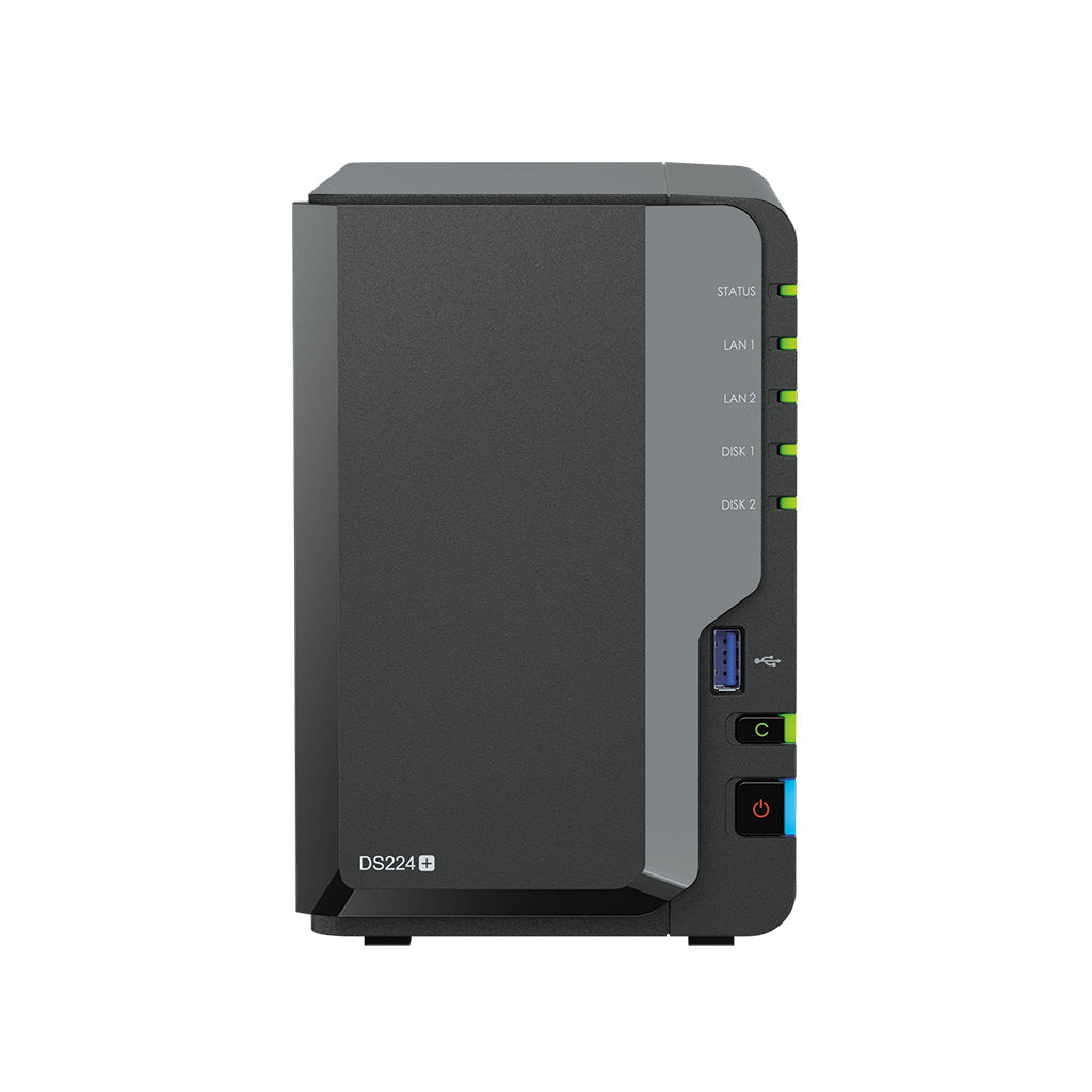 Synology DiskStation DS224+ servidor NAS o de almacenamiento Escritorio Intel® Celeron® J4125 2 GB DDR4 0 TB Negro