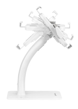 Manhattan Soporte tipo quiosco de sobremesa antirrobo para tablet e iPad, universal, rotación 360°, inclinación +20° a −110°, bloqueable, para tablets de 7,9" a 11", color blanco soportes Tablet/UMPC Interior Plástico, Acero Blanco