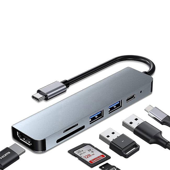 Urban Balance UB61 base para laptop o replicador de puertos Alámbrico USB 3.2 Gen 1 (3.1 Gen 1) Type-C Plata, Memoria ex