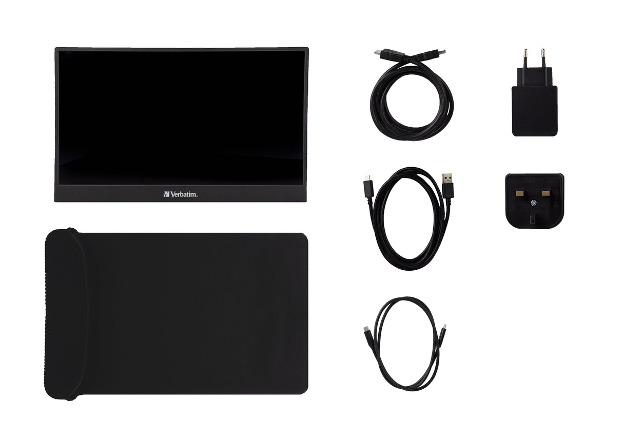 Verbatim 49590 pantalla para PC 35,6 cm (14") 1920 x 1080 Pixeles Full HD LCD Negro