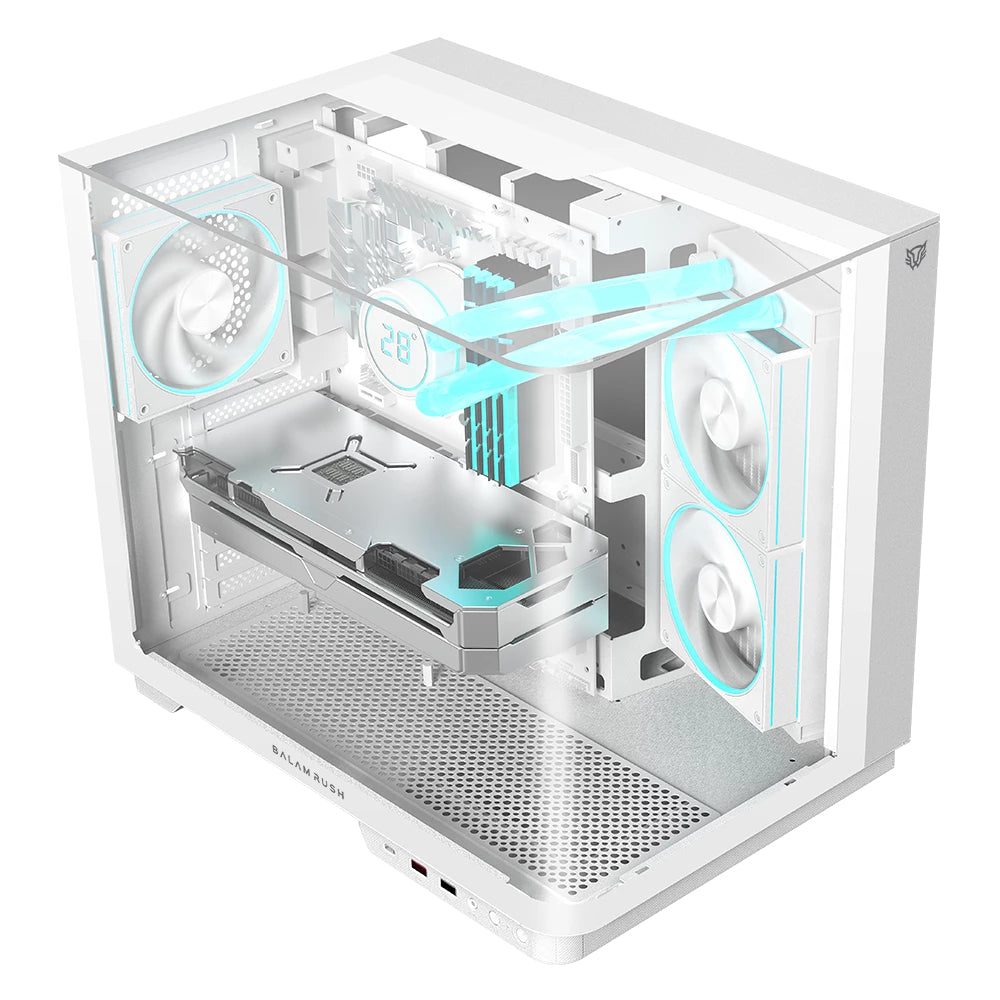 Balam Rush Tank Expert Curve 6800 Midi Tower Transparente, Blanco, ATX, ITX, Micro ATX