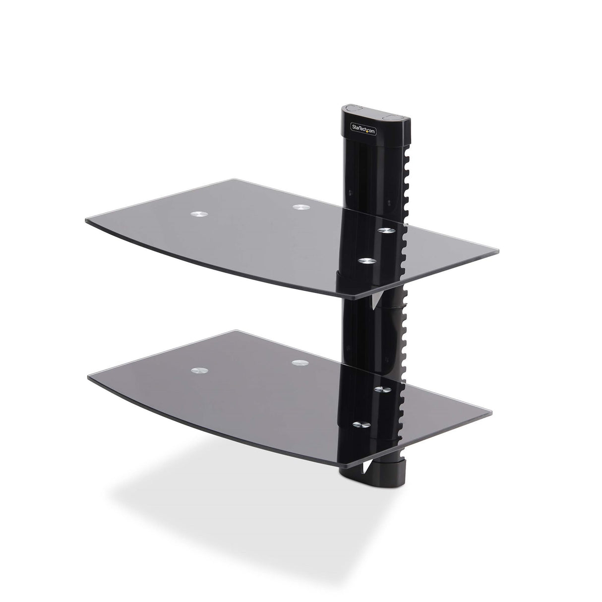 StarTech.com 2B-WALL-MOUNT-SHELF Estantes para equipos av Negro Vidrio 250 mm