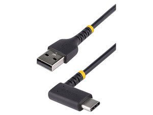 Cable USB-A a USB-C de Carga Rápida, Ángulo Recto, 30cm, 3A, 480Mbps, PD