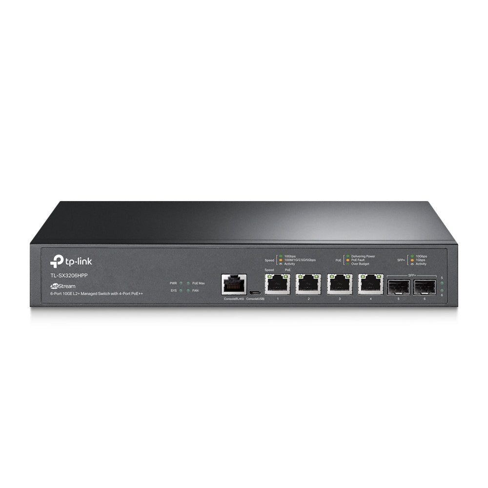 TP-Link JetStream TL-SX3206HPP switch Gestionado L2+ 10G Ethernet (100/1000/10000) Energía sobre Ethernet (PoE) Negro