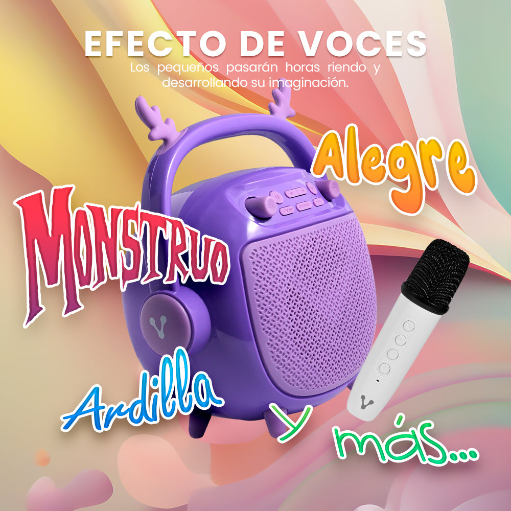 BOCINA VORAGO BSP-205 BLUETOOTH / MSD / USB / 3.5MM MICRÓFONO CON MODOS DE VOZ COLOR PURPURA