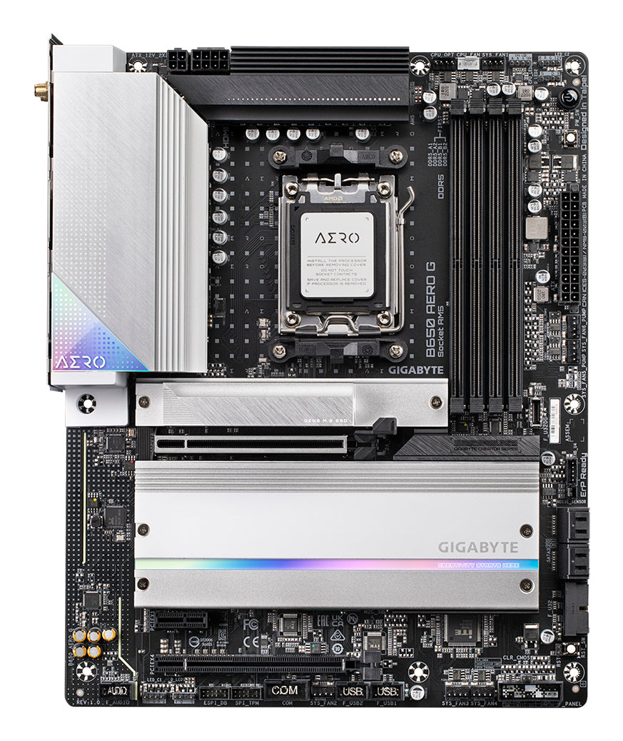 GIGABYTE B650 AERO G Placa base - Compatible con procesadores AMD Ryzen serie 9000, hasta 8000 MHz DDR5 (OC), 1xPCIe 5.0 + 2xPCIe 4.0 M.2, LAN 2,5 GbE, WIFI 6E, USB 3.2 Gen 2 placas base AMD Zócalo AM5 Zócalo AM5 DDR5-SDRAM