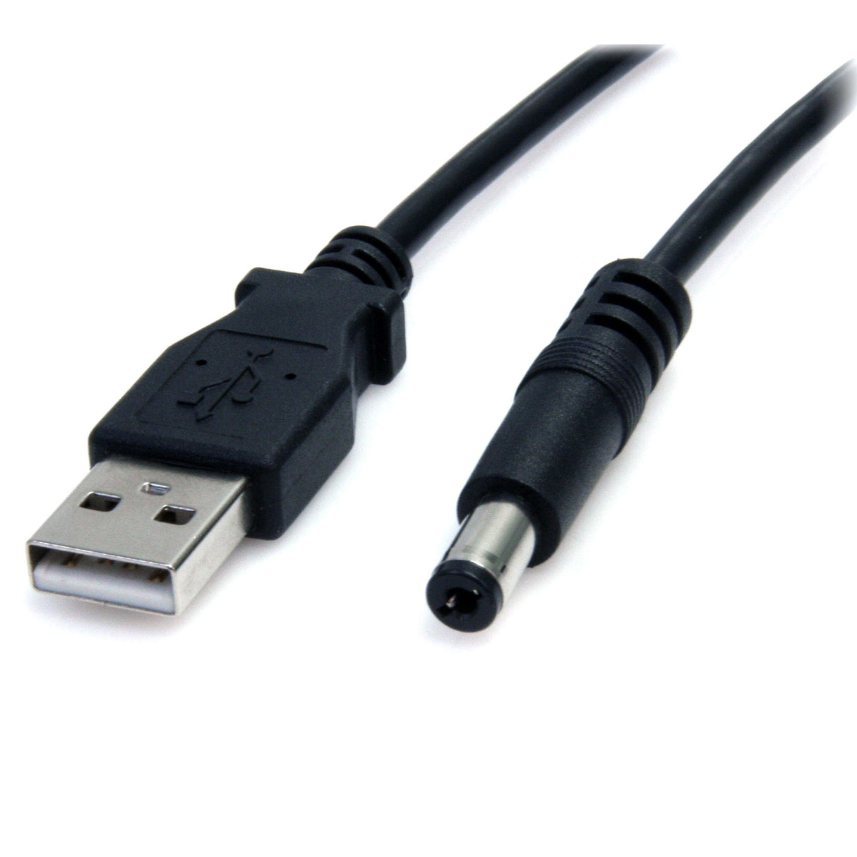 StarTech.com Cable Adaptador 2m USB A Macho a Conector Coaxial Barrel Alimentación Corriente Tipo M 5,5mm 5V DC Cable Negro Macho Macho 2 m