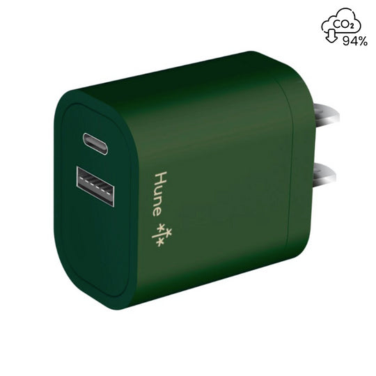 Hune Cargador USB A - Tipo C- Hurón, Interior, Corriente alterna, Verde