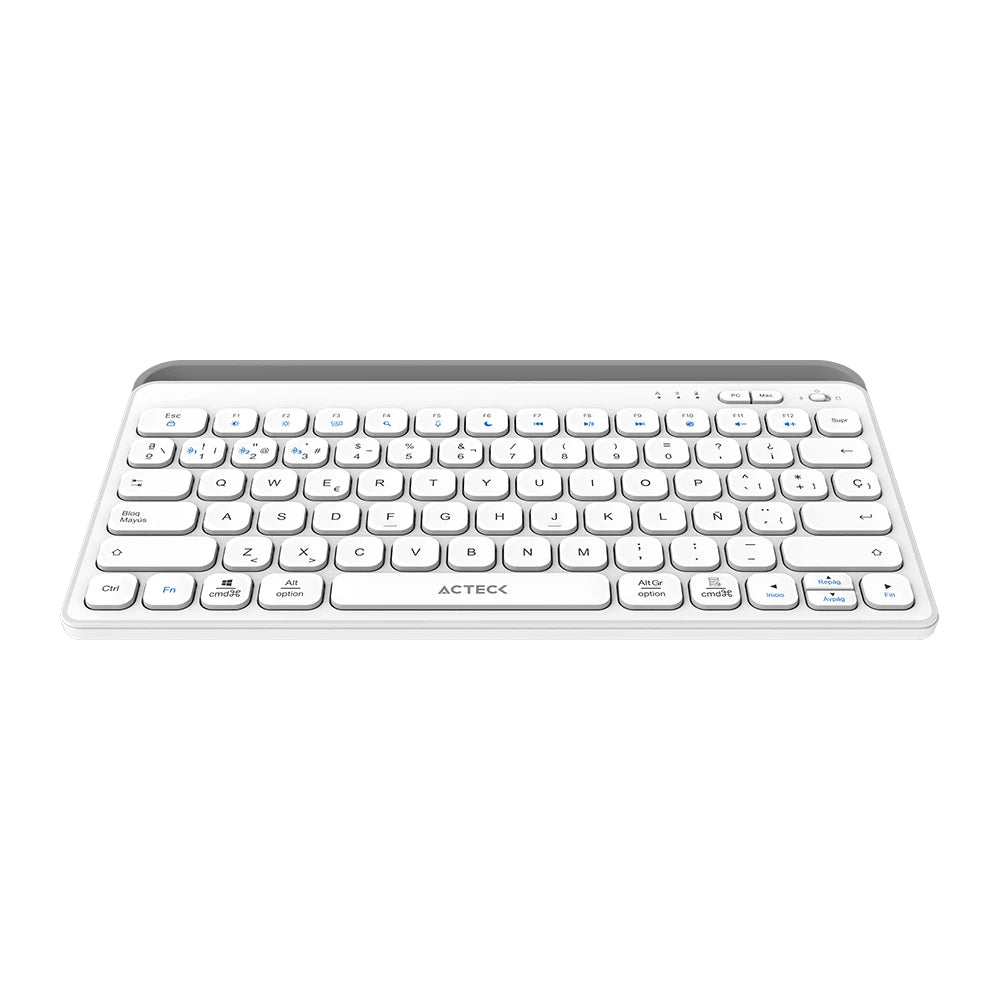 Acteck Inspire Trek TI737 teclado Universal RF Wireless + Bluetooth Español Gris, Blanco