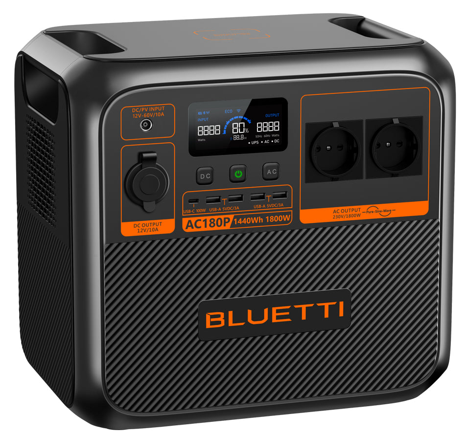 Bluetti AC180P estación de energía portátil 2 Fosfato de hierro-litio (LiFePo4) 36000 mAh 1800 W 16