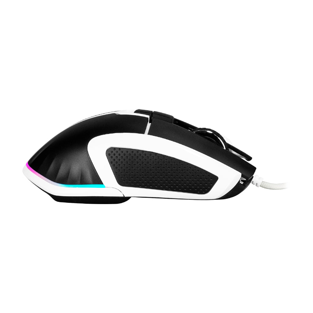 Game Factor MOG602-WH ratón Juego Diestro USB tipo A Opto-mecánica 19000 DPI, Blanco