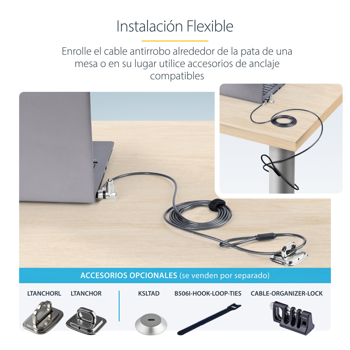 StarTech.com Paquete de 25 Candados Universales Noble/Noble Wedge&reg;/K-Slot con Llave para Portátil - Cables de Se