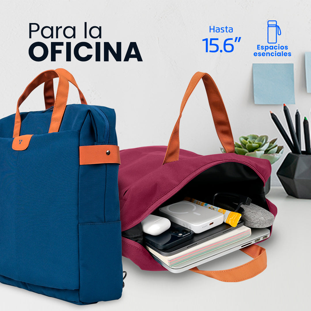 MOCHILA VORAGO BP-301 VINTAGE DOBLE USO LAPTOP 15.6" MARRON