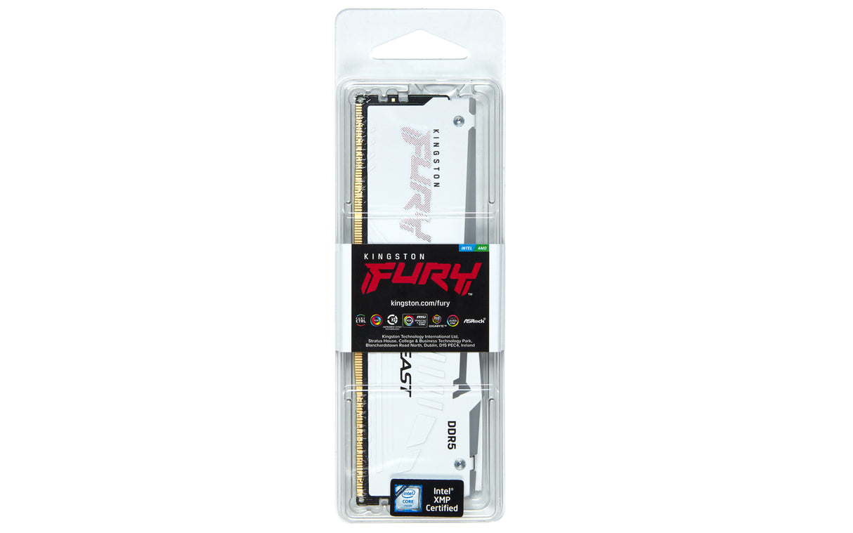 Kingston Technology 16GB 6000MT/s DDR5 CL30 DIMM FURY Beast White RGB EXPO Memoria RAM Si 30 16 GB 1 x 16 GB