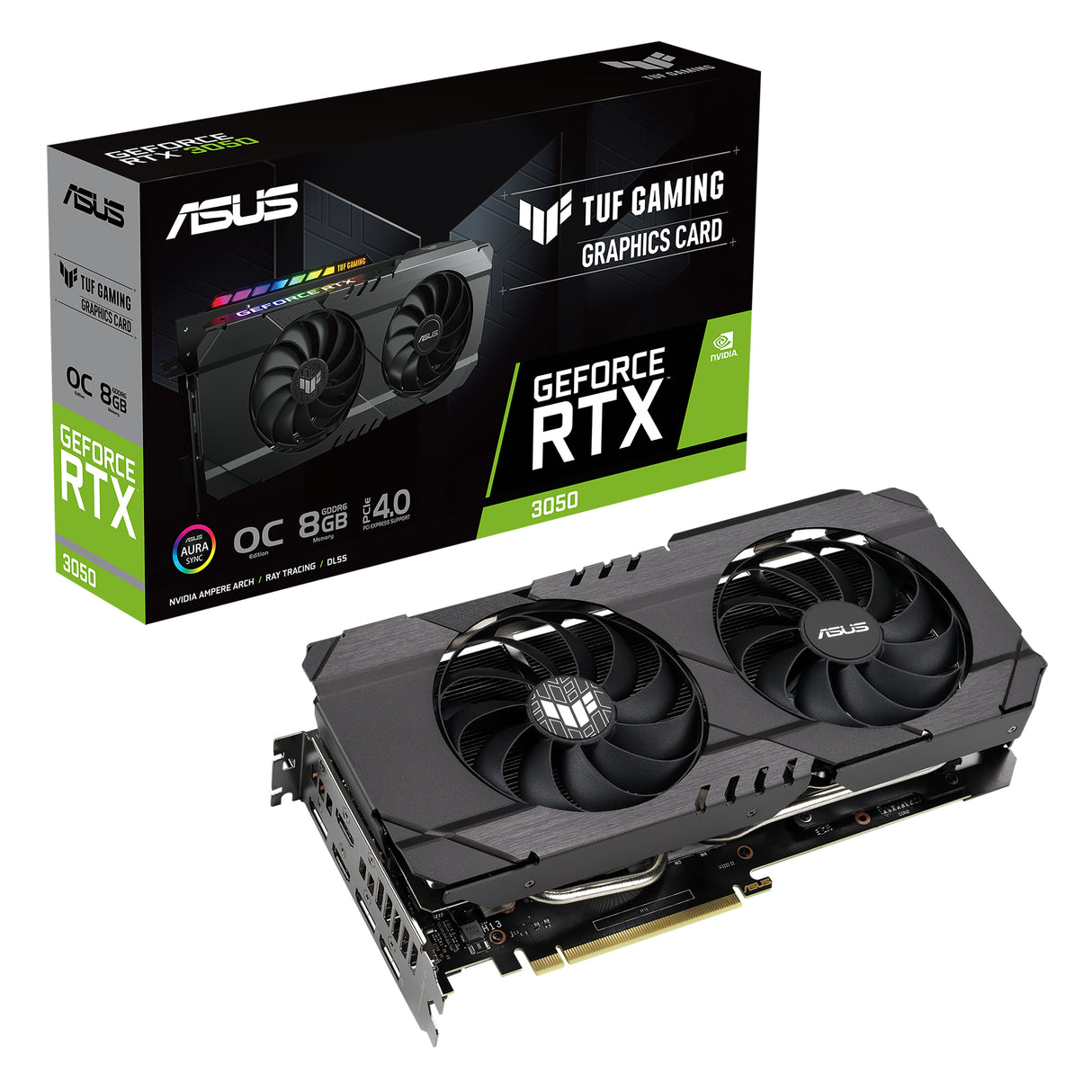 ASUS TUF Gaming TUF-RTX3050-O8G-GAMING tarjetas gráficas Si 2560 NVIDIA GeForce RTX 3050