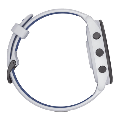 10-02810-01 - Forerunner® 265, Bisel negro con carcasa en blanco y correa de silicona en blanco/azul