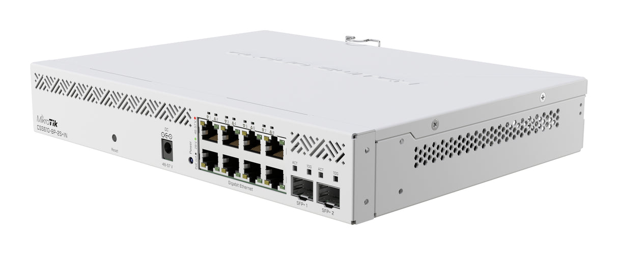 CSS610-8P-2S+IN, Switch 8 EthGb PoE 802.3af/at 140W, 2 SFP+ p/rack, SwitchOS Lite