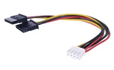 CABLE DOBLE DE CORRIENTE SATA / COMPATIBLE CON DVRS EPCOM Y HIKVISION / 15 CM DE LONGITUD