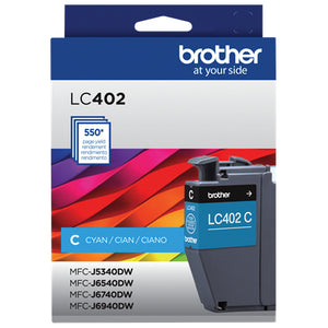 CARTUCHO TINTA BROTHER BRO-LC402C CYAN RENDIMIENTO 550 PAGINAS P/J6940DW