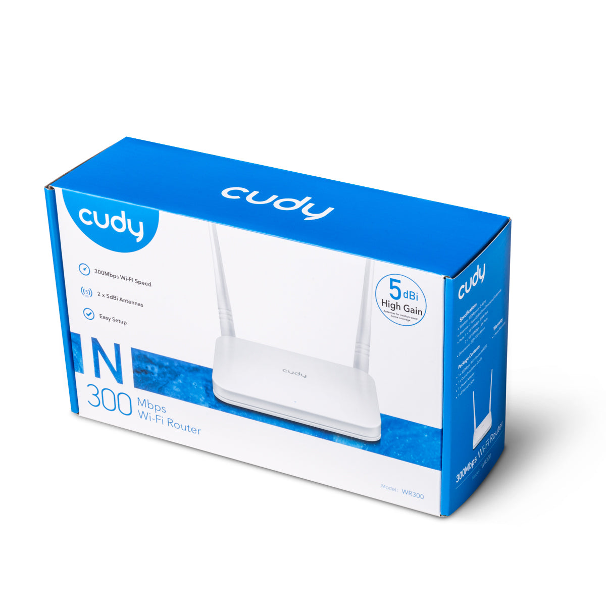 Cudy WR300 router inalámbrico Ethernet rápido Banda única (2,4 GHz) Blanco, Wi-Fi 4 (802.11n), Router de mesa