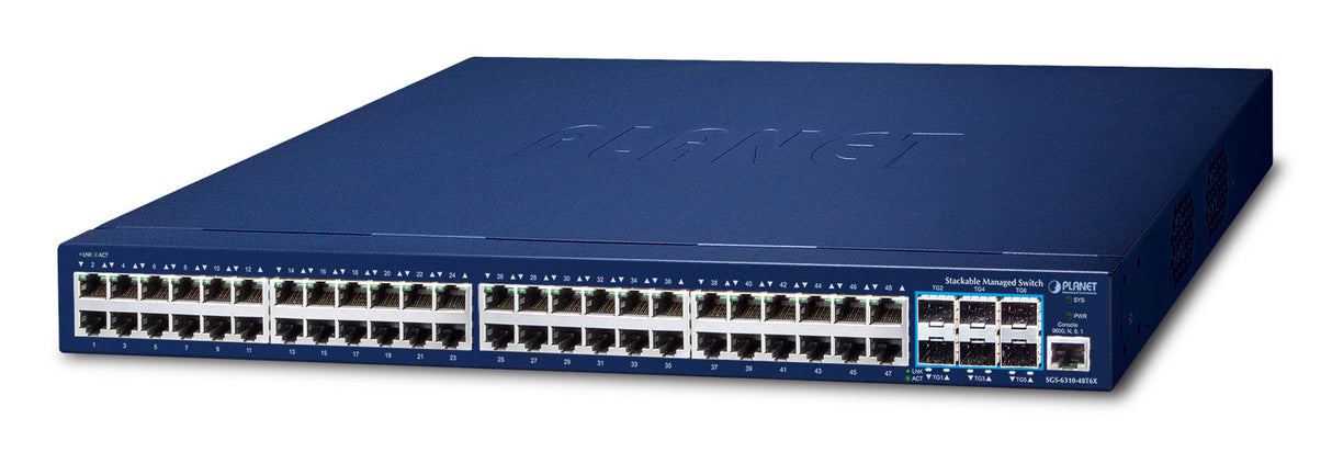PLANET SGS-6310-48T6X switch Gestionado L3 Gigabit Ethernet (10/100/1000) 1U Azul