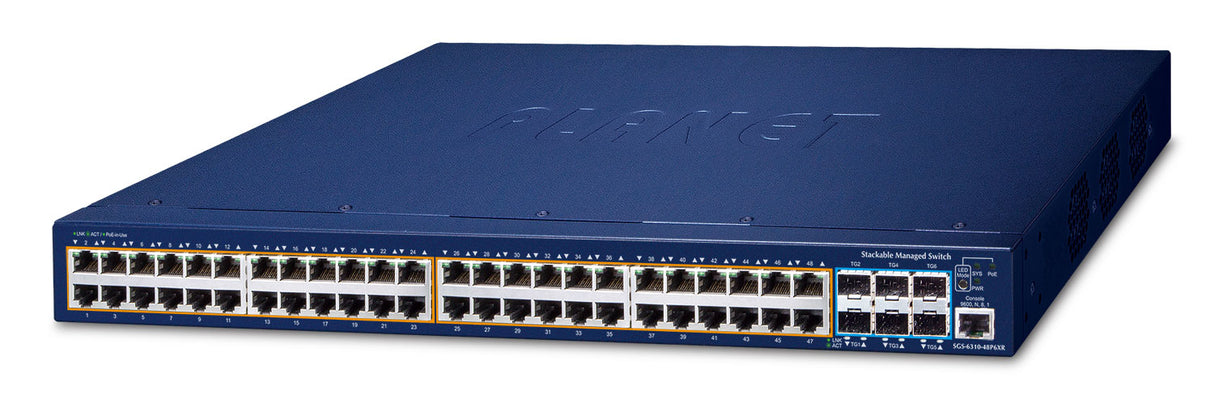 PLANET SGS-6310-48P6XR switch Gestionado L3 Gigabit Ethernet (10/100/1000) Energía sobre Ethernet (P