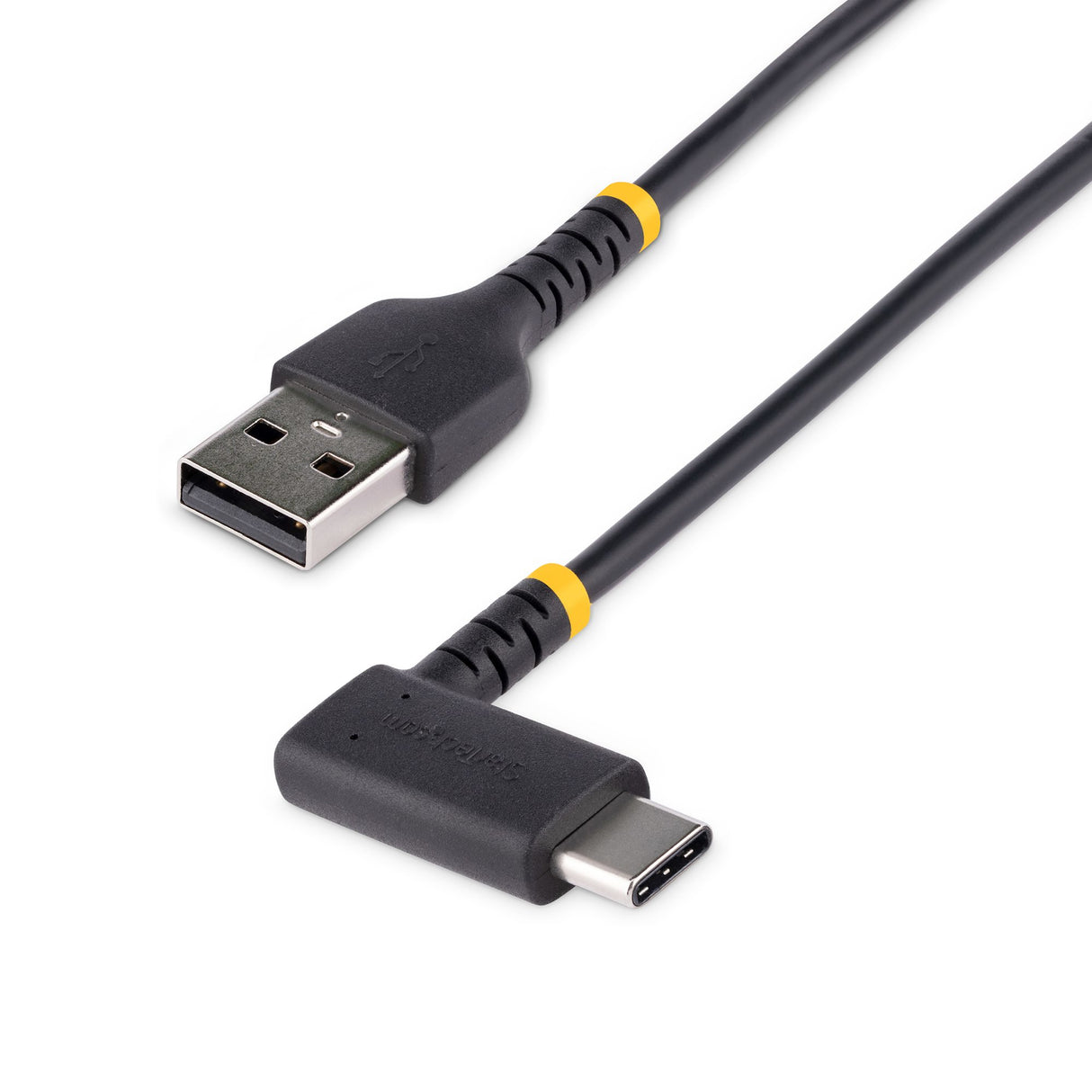 StarTech.com Cable de Carga USB-A a USB-C de 2m - Cable de Carga Rápida de Servicio Pesado USB Tipo C - Cable USB 2.0 - Cable USB Tipo C Acodado -
