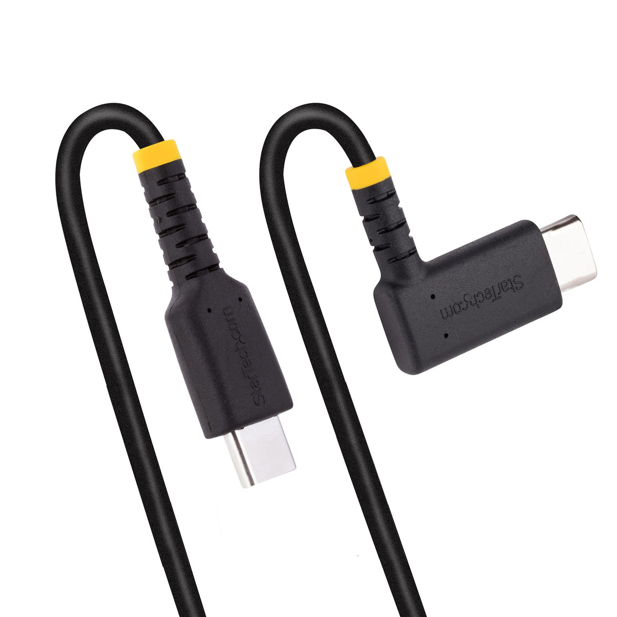 StarTech.com Cable 1m USB C Acodado - en Ángulo Recto - PD 60W - 3A - Cable USB-C de Carga Rápida - de Alta Resistencia - USB 2.0 Tipo C - Fibra de Aramida - 3A - de Carga Cable USB 2.0 USB C USB C Macho