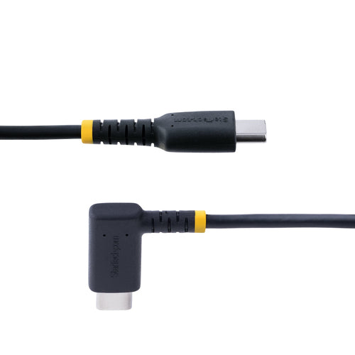 StarTech.com Cable 2m USB C Acodado - en Ángulo Recto - PD 60W - 3A - Cable USB-C de Carga Rápida - de Alta Resistencia