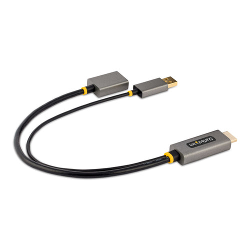 StarTech.com Cable 30cm Adaptador HDMI a DisplayPort - Activo - 4K 60Hz - Conversor HDMI 2.0 a DP 1.2 - HDR - Alimentado