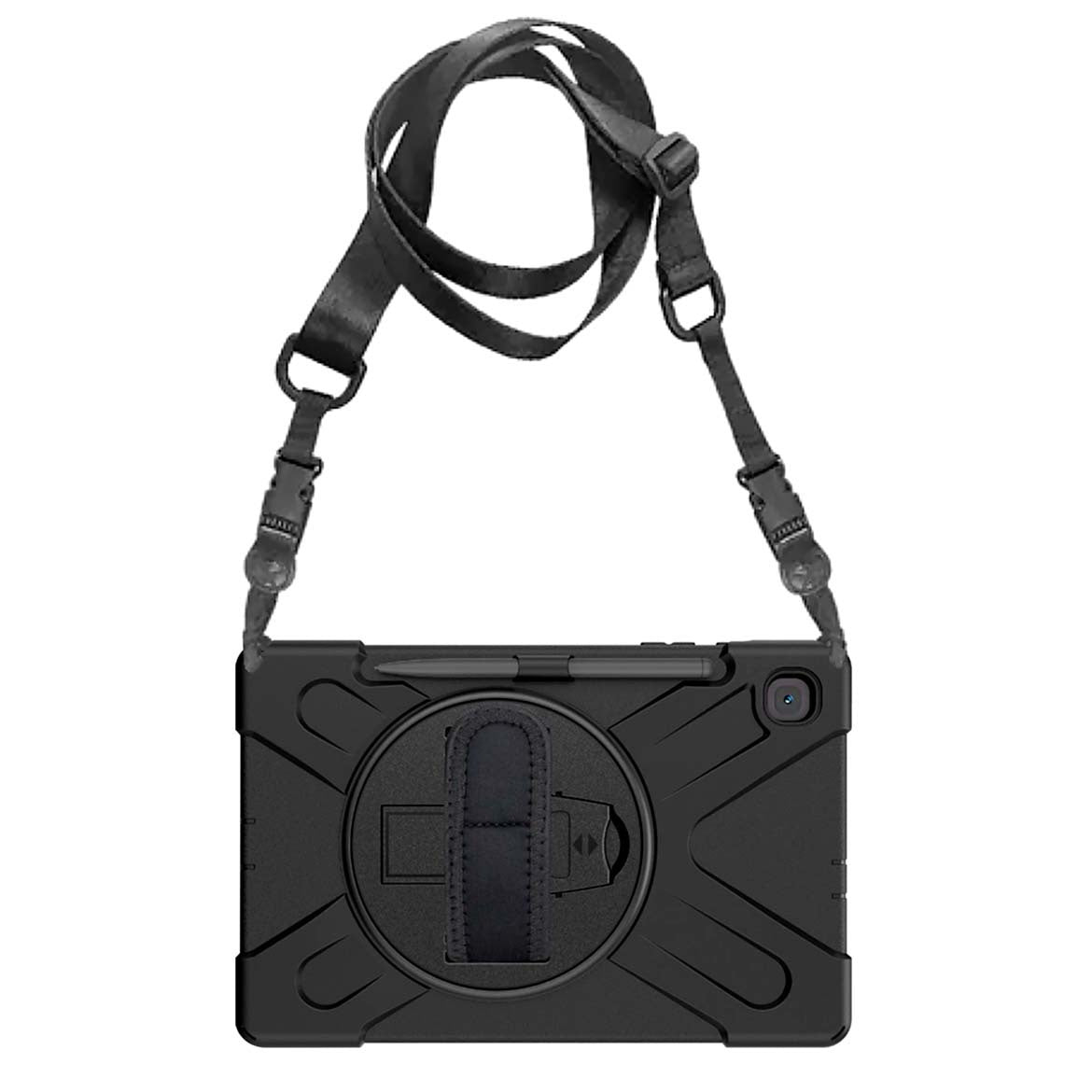 BRobotix Funda de uso Rudo con Correa y Giro 360º para Samsung Galaxy S6 10.4" P613/P619 Negro