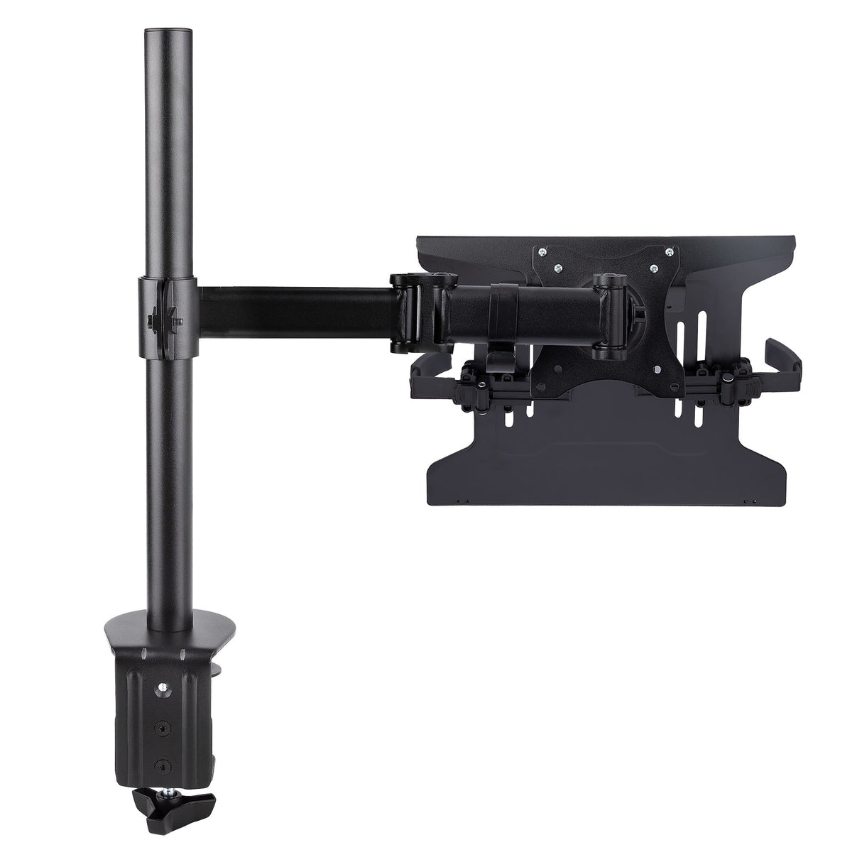 StarTech.com Soporte de Montaje para Portátil - Soporte VESA de Monitor de 34 Pulgadas (8kg) o Bandeja VESA Articulada para Portátil (4,5kg) - Montaje en Grommet/Mordaza Laptop Negro Plástico, Acero 33 cm (13") 86,4 cm (34")