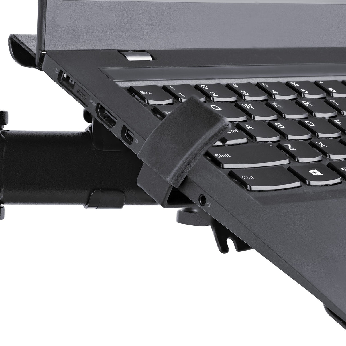 StarTech.com Soporte de Montaje para Portátil - Soporte VESA de Monitor de 34 Pulgadas (8kg) o Bandeja VESA Articulada para Portátil (4,5kg) - Montaje en Grommet/Mordaza Laptop Negro Plástico, Acero 33 cm (13") 86,4 cm (34")