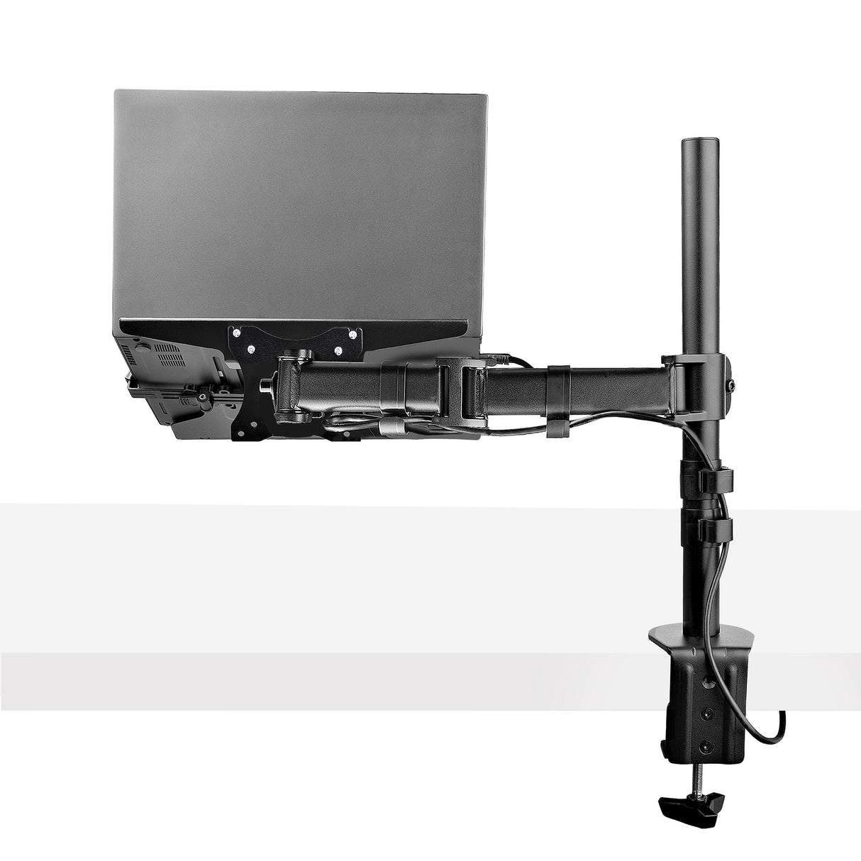 StarTech.com Soporte de Montaje para Portátil - Soporte VESA de Monitor de 34 Pulgadas (8kg) o Bandeja VESA Articulada para Portátil (4,5kg) - Montaje en Grommet/Mordaza Laptop Negro Plástico, Acero 33 cm (13") 86,4 cm (34")