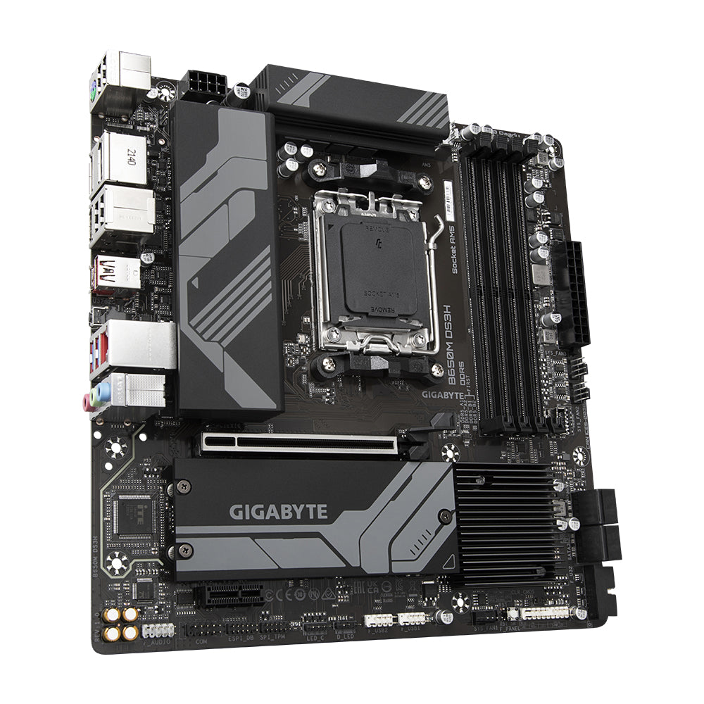 GIGABYTE B650M DS3H Placa base - AMD Ryzen serie 9000, VRM de 6+2+1 fases, hasta 8000 MHz DDR5 (OC), 2xPCIe 4.0 M.2, LAN 2,5 GbE, USB 3.2 Gen 2 placas base AMD Zócalo AM5 Zócalo AM5 DDR5-SDRAM
