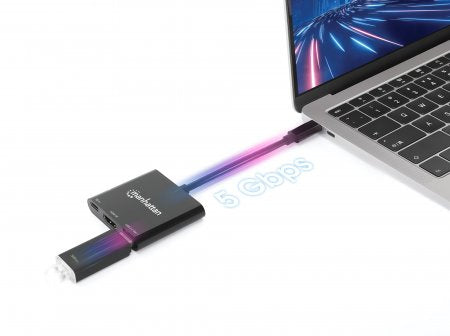 Manhattan Docking Station 3 en 1 USB-C a HDMI, USB-A y PD Laptop Alámbrico USB 3.2 Gen 1 (3.1 Gen 1) Type-C 1 1