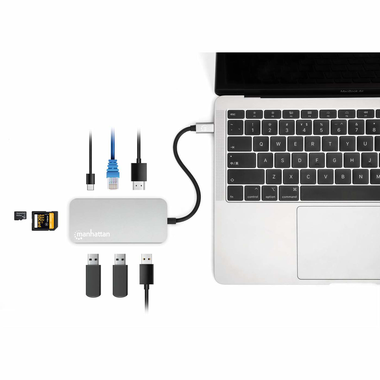 MANHATTAN Docking Station 130615, 4 Puertos USB, HDMI, Compatible con Windows