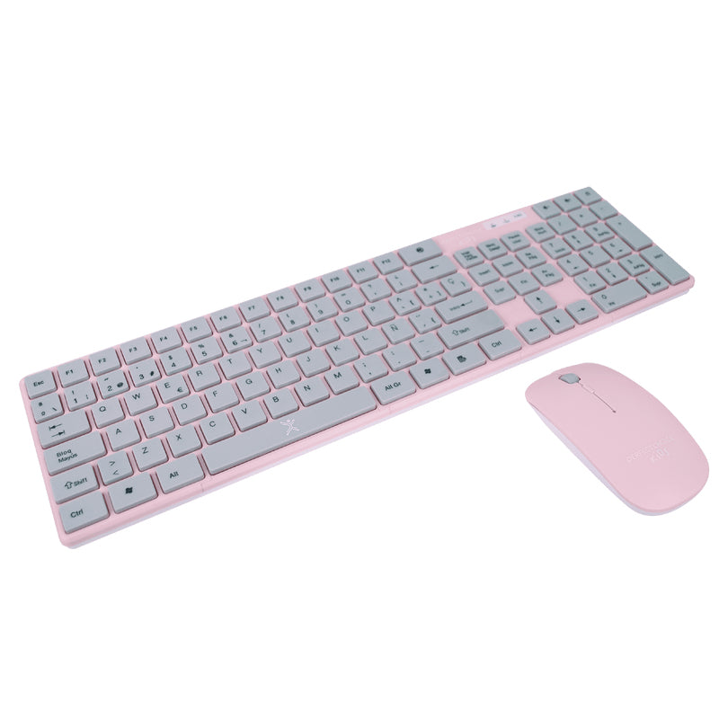 Perfect Choice PC-201069 teclado Ratón incluido Hogar RF inalámbrico Rosa, Interruptor de llave de tijera