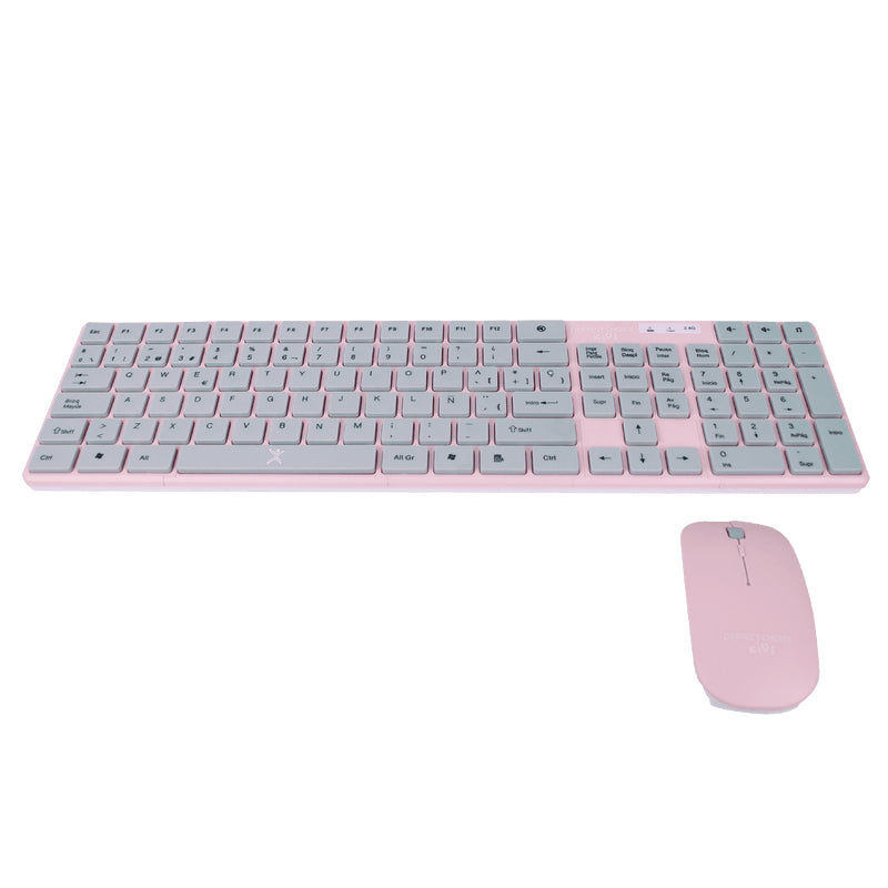 Perfect Choice PC-201069 teclado Ratón incluido Hogar RF inalámbrico Rosa, Interruptor de llave de tijera